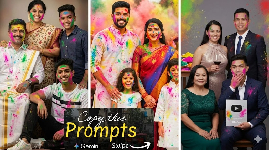 Holi Gemini Prompts for Family