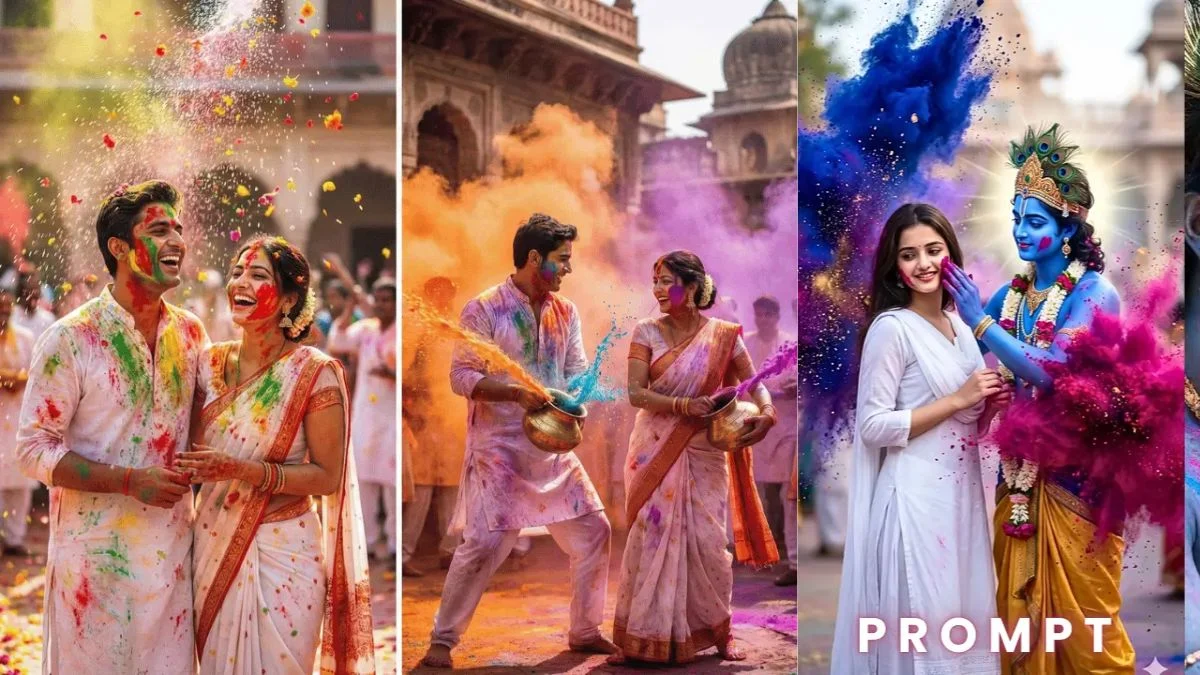 Holi Photo Editing AI Prompts
