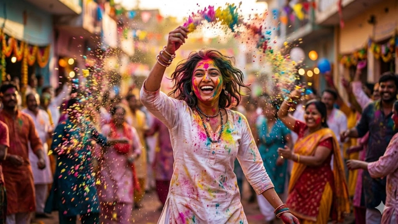 Gemini AI Cinematic Holi Portrait