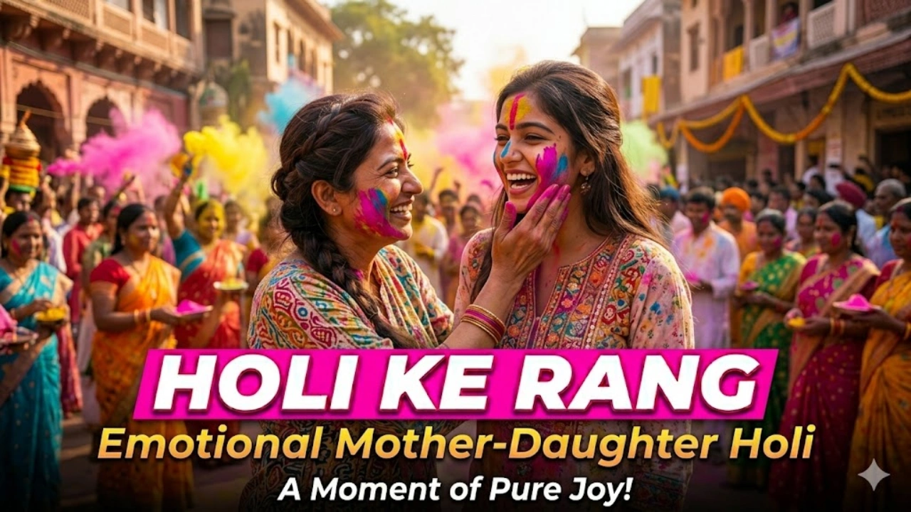 Holi Gemini Prompt for Mother–Daughter Photo